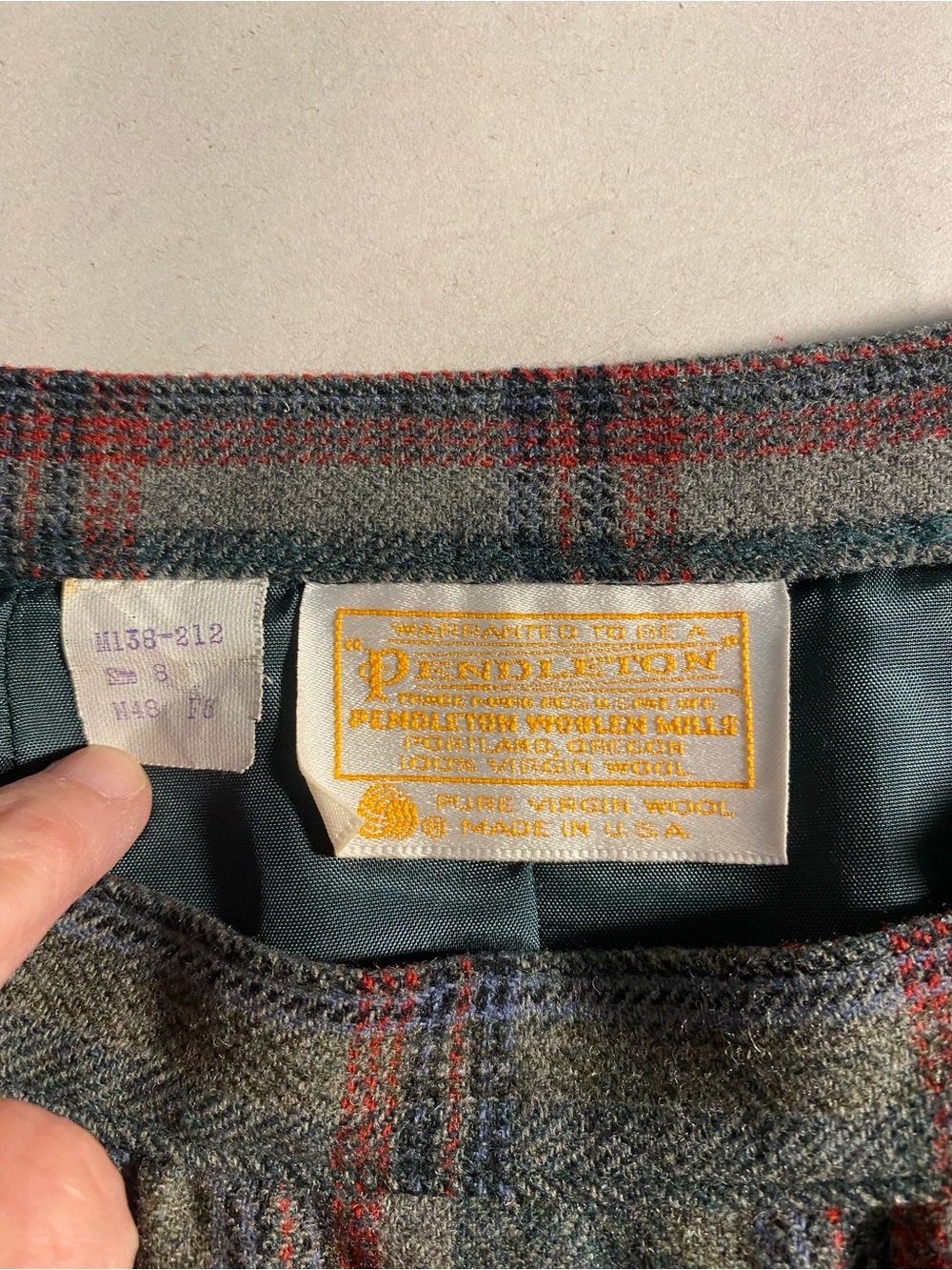 Vintage Pendleton Wool Green Plaid Blazer and Skirt Set - Picture 12 of 13